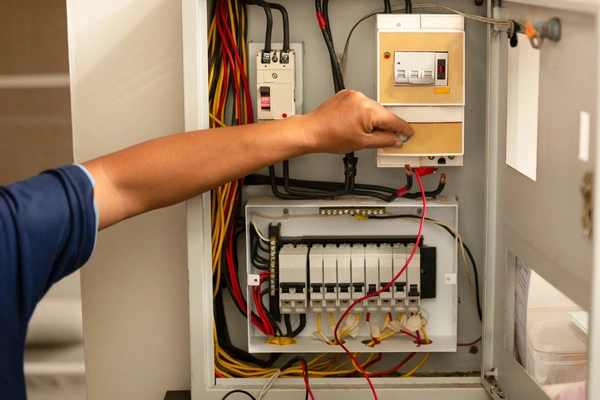 Backup generator installation with electrical transfer equipment